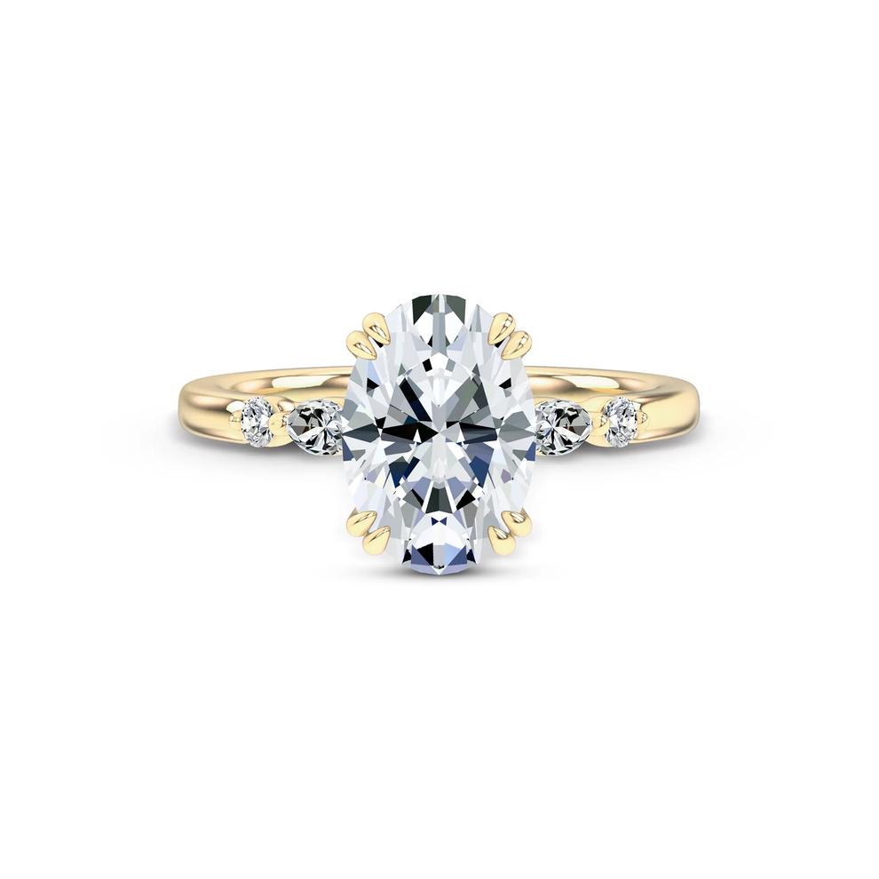 Lab Grown Diamond Oval Engagement Ring in 14K Yellow Gold (3 1/7 ct. tw.) – Image 1 of 4