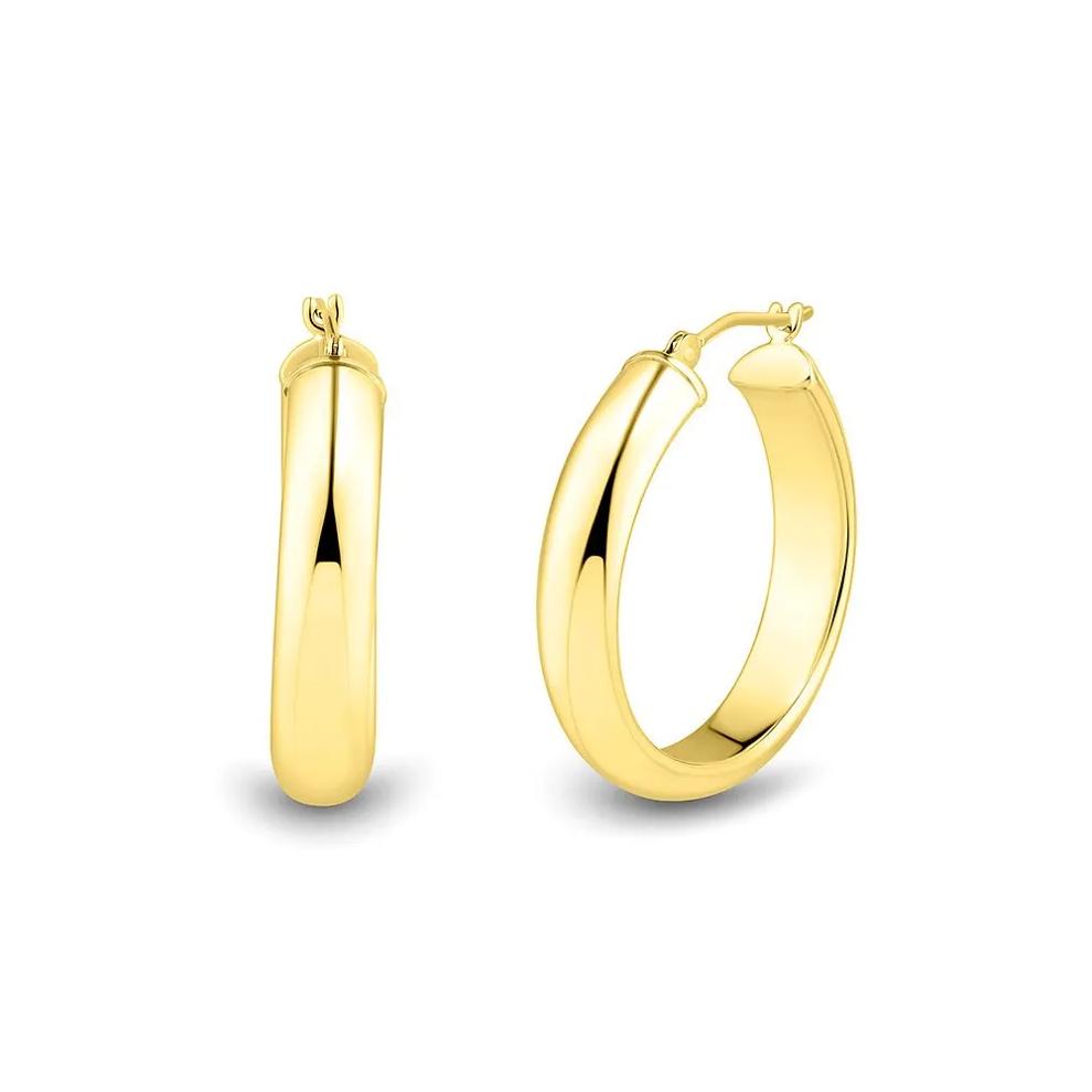 Half Round Hoop Earrings in 14K Yellow Gold – Image 1 of 2