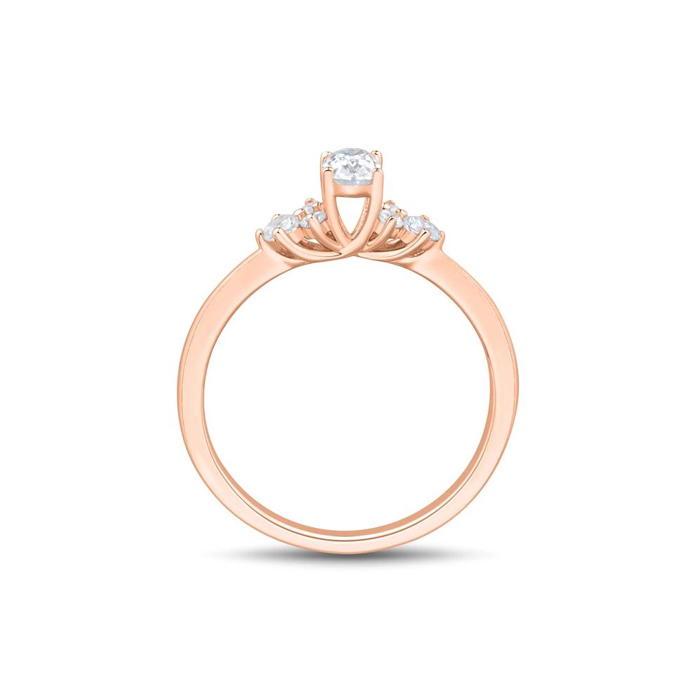 Lab Grown Diamond Oval Cluster Promise Ring in 10K Rose Gold (1/2 ct. tw.)  – Image 3 of 3