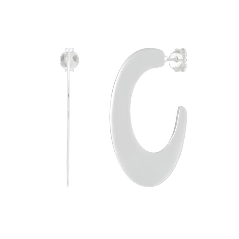 Flat Tapered 3/4 Hoops in Sterling Silver – Image 1 of 3