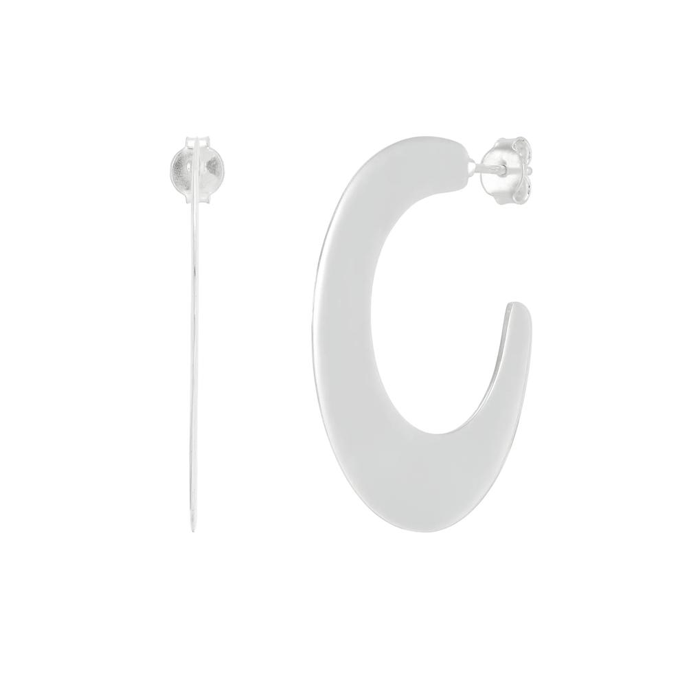 Flat Tapered 3/4 Hoops in Sterling Silver – Image 1 of 3