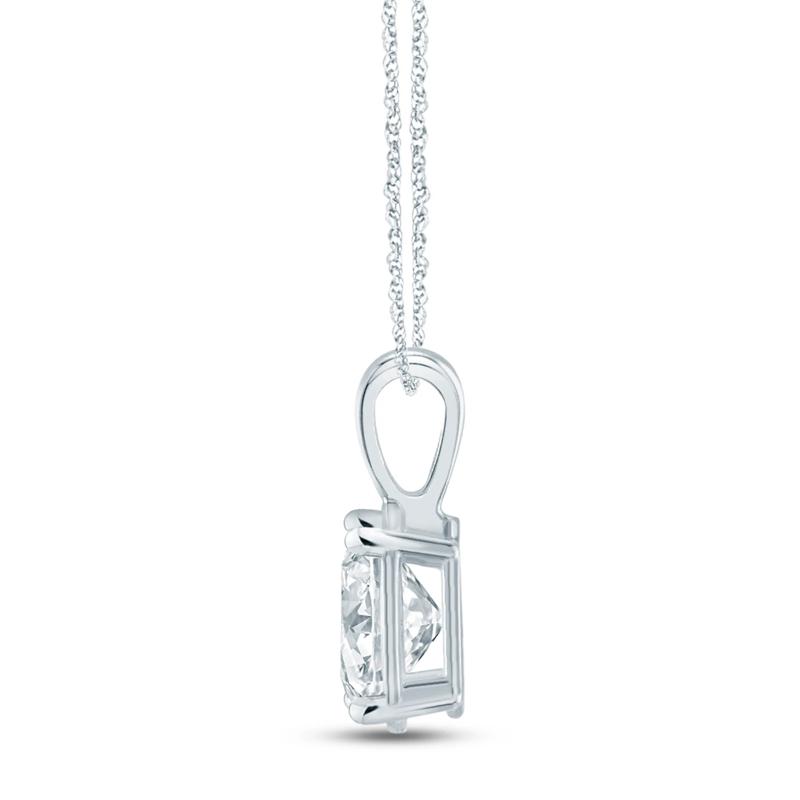 Lab Grown Diamond Oval Pendant in 10K White Gold (1 1/2 ct. tw.) – Image 2 of 3