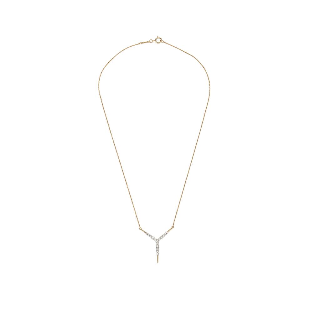 Diamond Pointed Y-Necklace in 10K Yellow Gold (1/3 ct. tw.) – Image 3 of 4