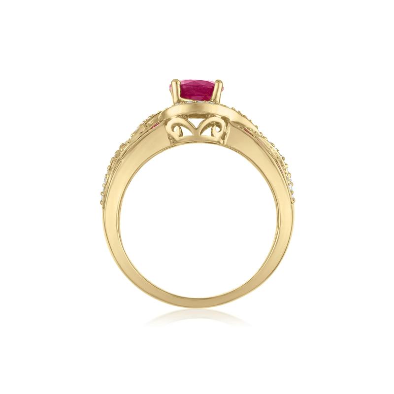 Ruby and Diamond Ring in 14K Yellow Gold &#40;1/3 ct. tw.&#41; – Image 2 of 3