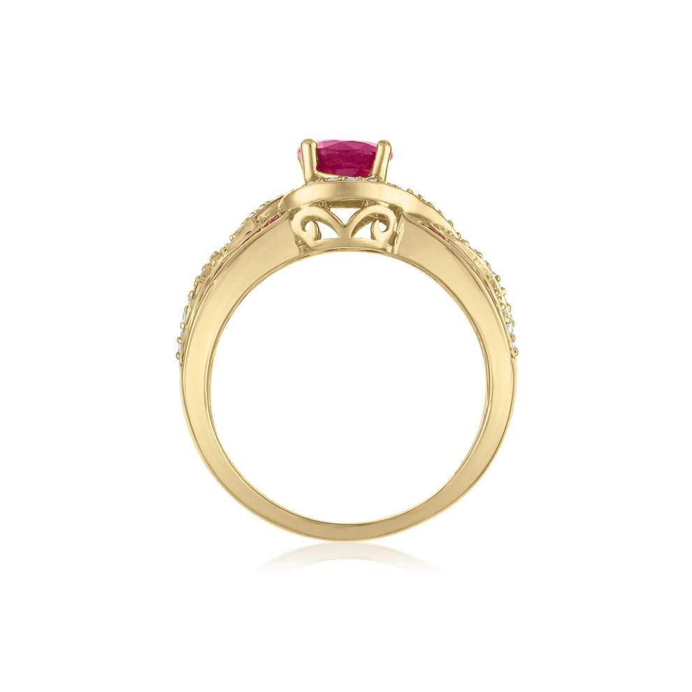 Ruby and Diamond Ring in 14K Yellow Gold (1/3 ct. tw.) – Image 2 of 3