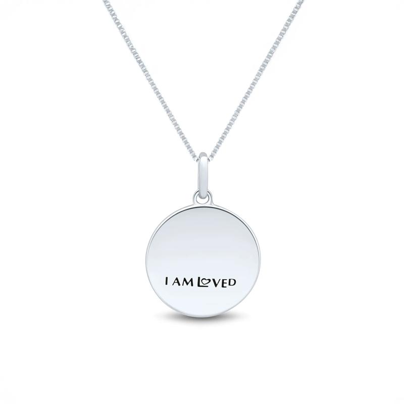 Diamond Accent Compass Medallion Pendant in Sterling Silver &amp; 14K Rose Gold – Image 2 of 4