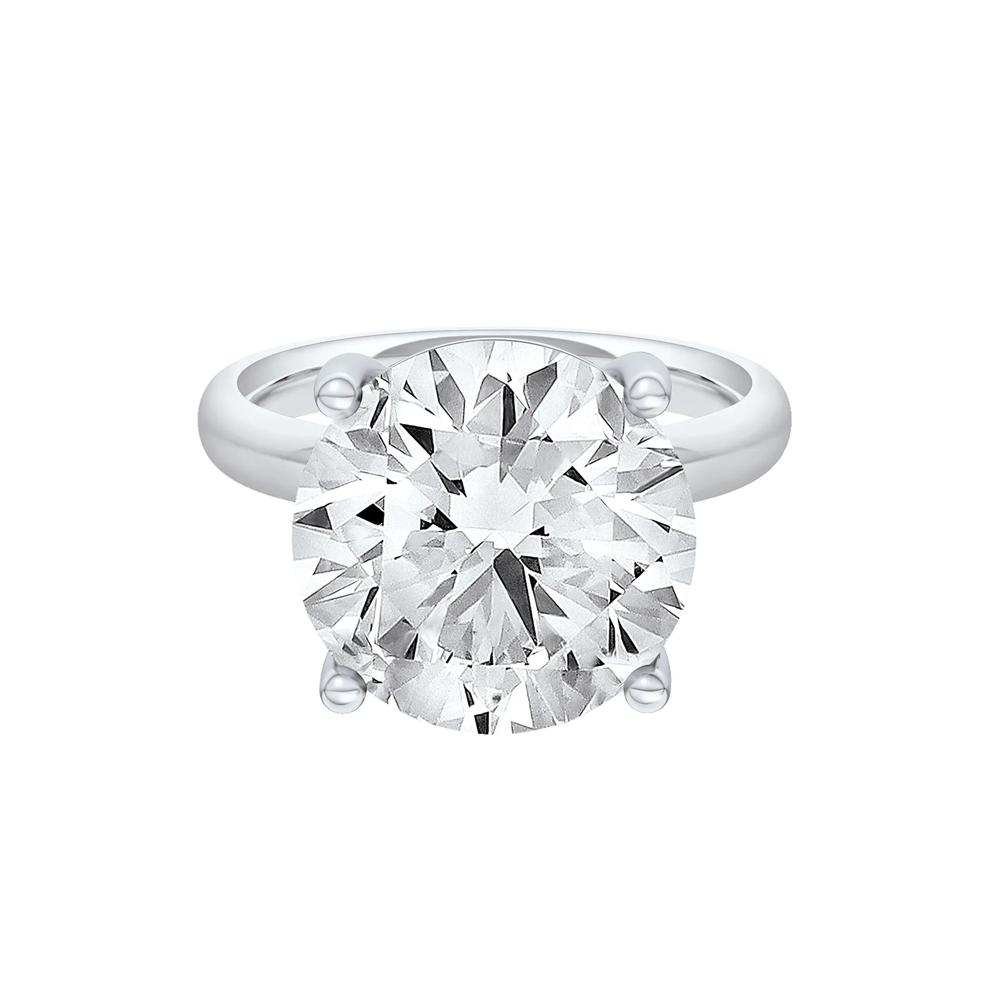 Lab Grown Diamond Round Solitaire Ring in 14K White Gold (9 ct.) – Image 1 of 5