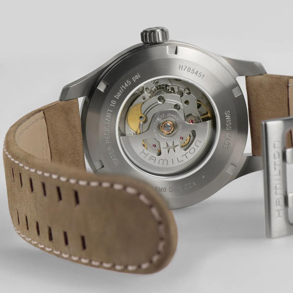 Khaki Field Titanium Auto Watch with Brown Leather Strap – Image 2 of 3