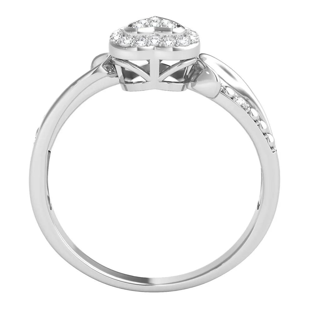 1/10 ct. tw. Diamond Heart Promise Ring in Sterling Silver – Image 1 of 3