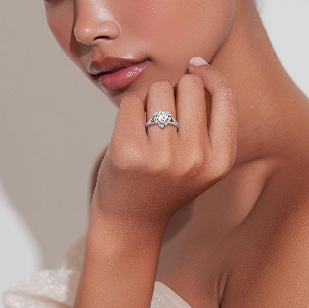 Moissanite Heart Ring in Sterling Silver (1 3/5 ct. dew) – Image 7 of 7