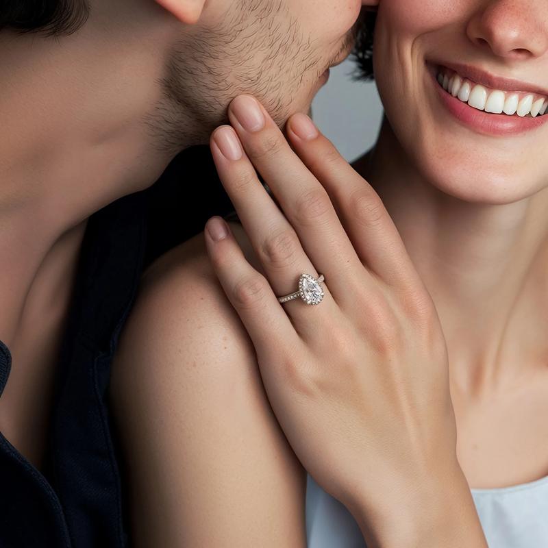 Perry Lab Grown Diamond Pear-shaped Engagement Ring in 14K White Gold &#40;2 5/8 ct. tw.&#41; – Image 6 of 6