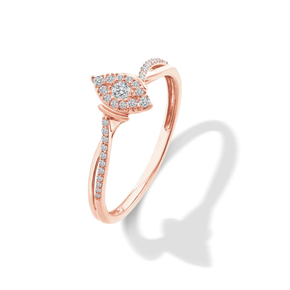 Diamond Marquise Composite Center Promise Ring in 10K Rose Gold (1/7 ct. tw.) – Image 4 of 4