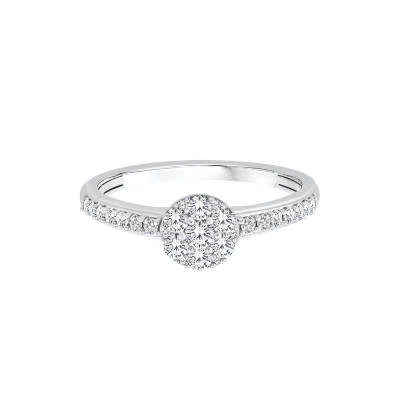 Diamond Round Composite Engagement Ring in 14k White Gold &#40;3/4 ct. tw.&#41; – Image 1 of 3