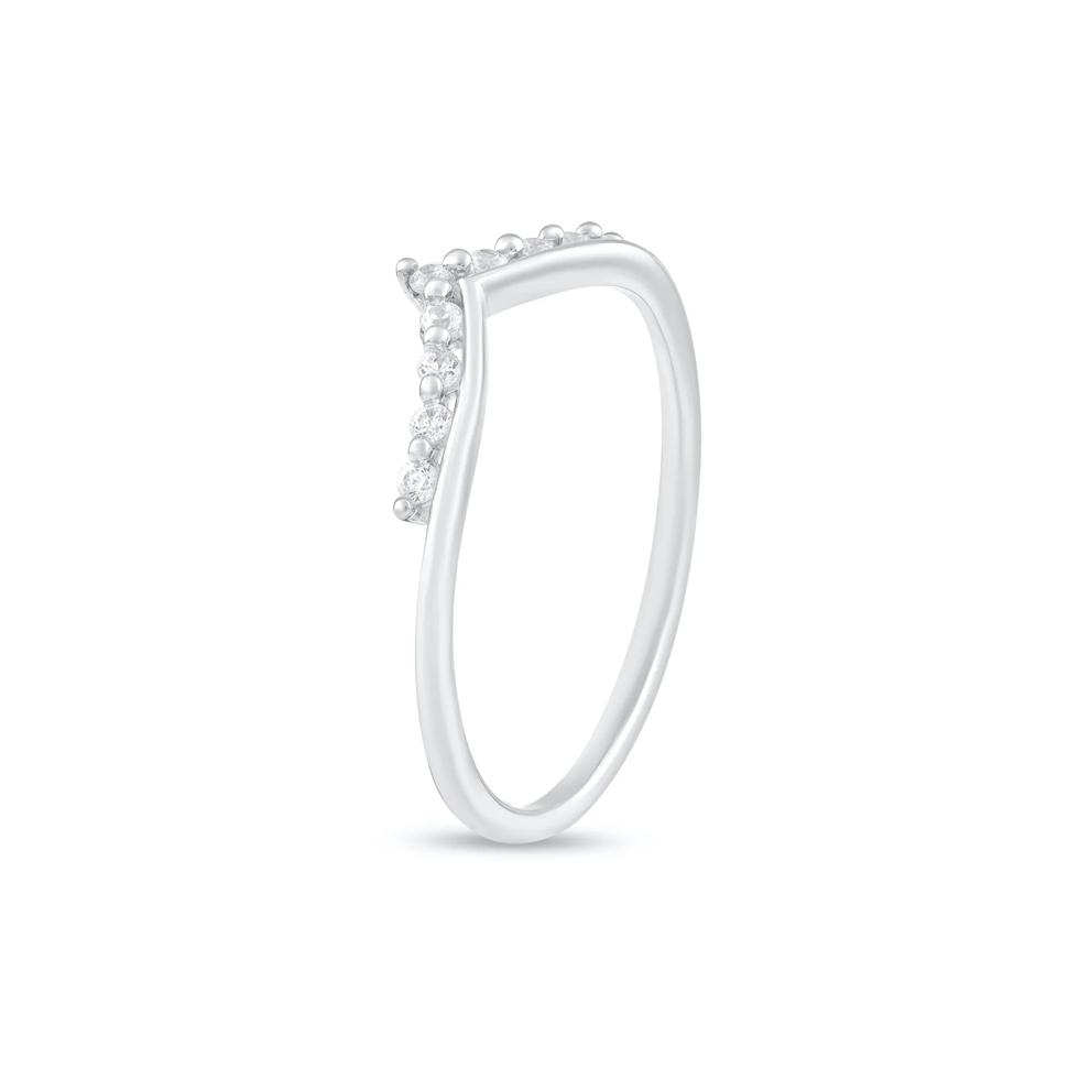 Diamond Contour Band in 10K White Gold (1/10 ct. tw.) – Image 4 of 4