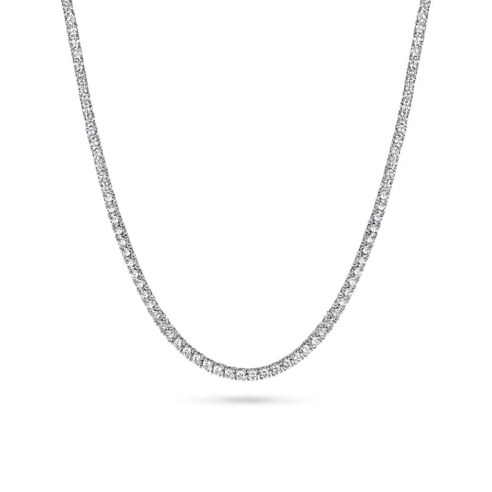 Lab-Created White Sapphire Tennis Necklace in Sterling Silver – Image 1 of 4
