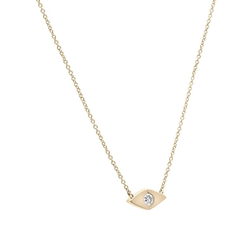 Diamond Eye Bezel-Set Pendant in 10K Yellow Gold &#40;1/10 ct. tw.&#41; – Image 2 of 4