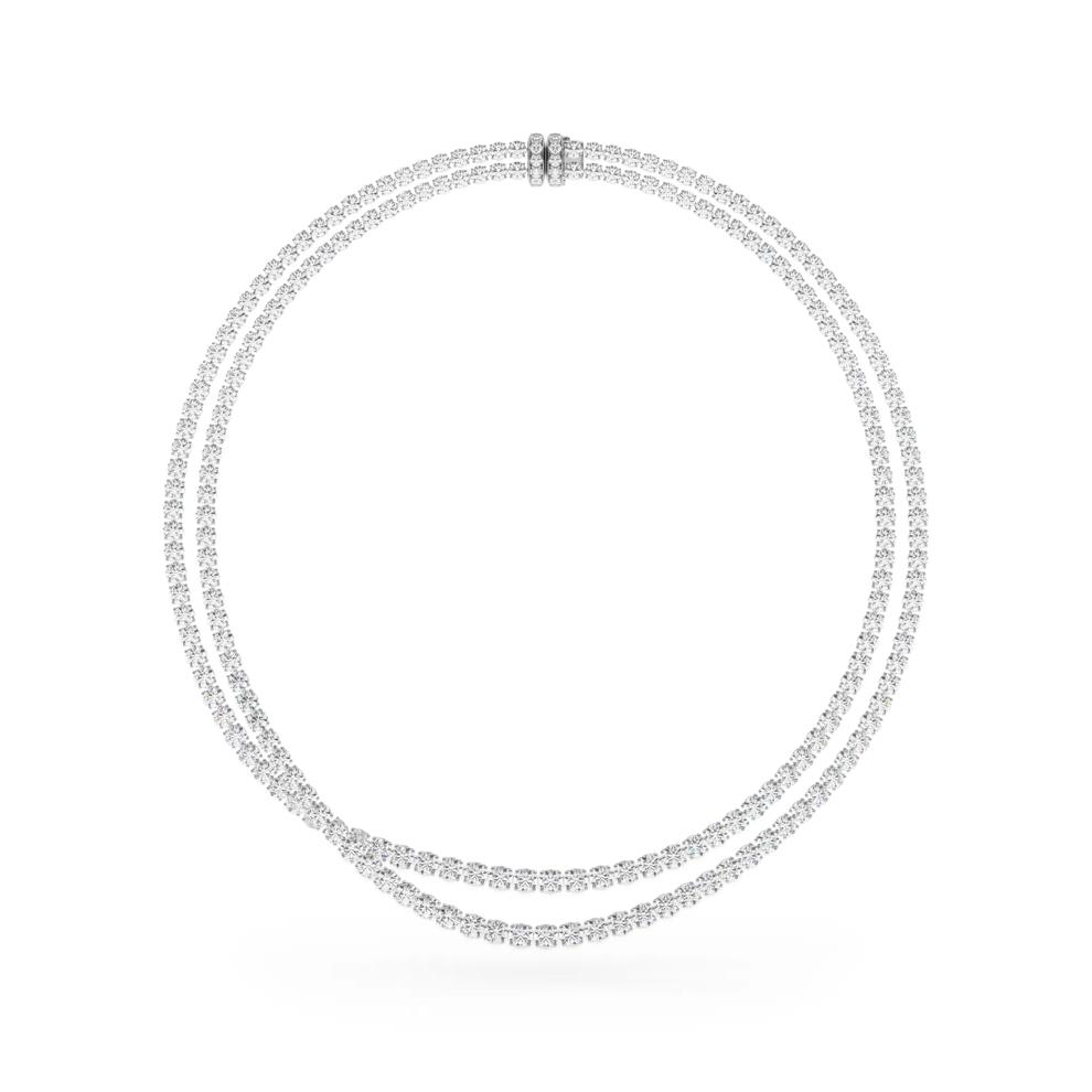 Lab Grown Diamond Double Row Necklace in 14K White Gold (50 ct. tw.) – Image 2 of 4