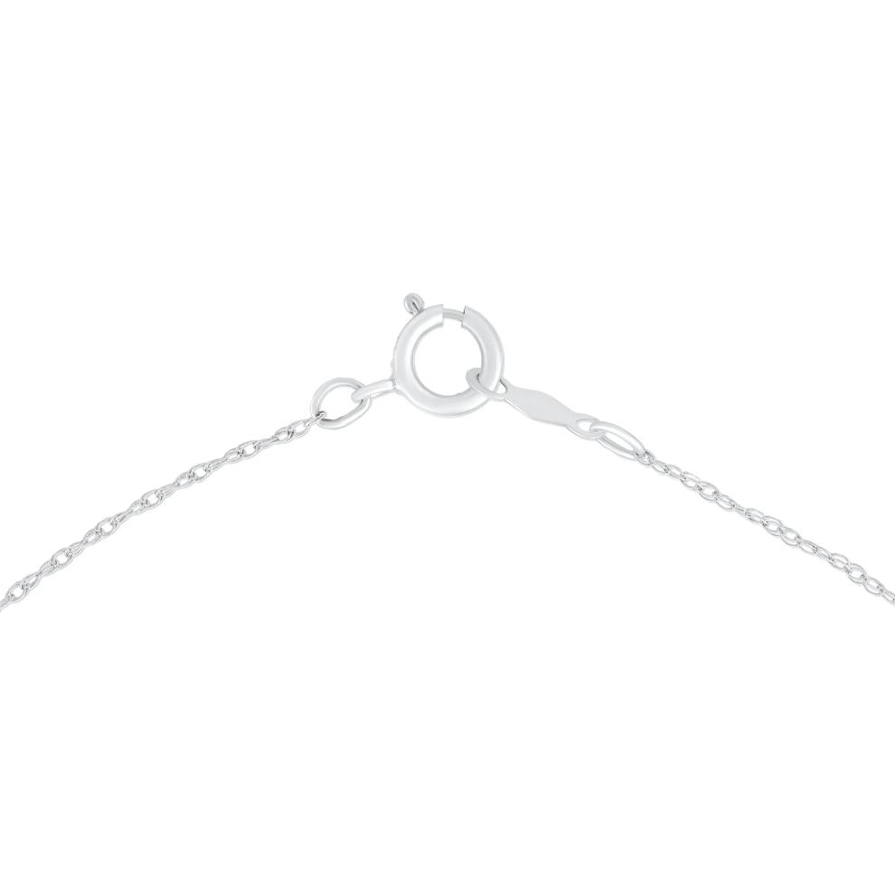 Lab Grown Diamond Oval Illusion Pendant Necklace in 10K White Gold (1/5 ct. tw.) – Image 2 of 4