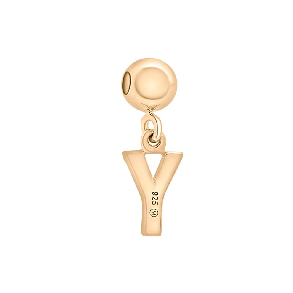 Diamond Accent Y Initial Bead Charm in Vermeil – Image 3 of 3