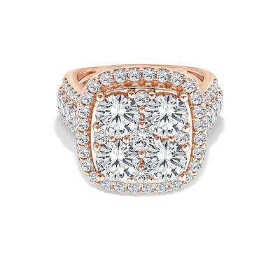 Lab Grown Diamond Halo Center Composite Engagement Ring in 10K Rose Gold (5 ct. tw.)