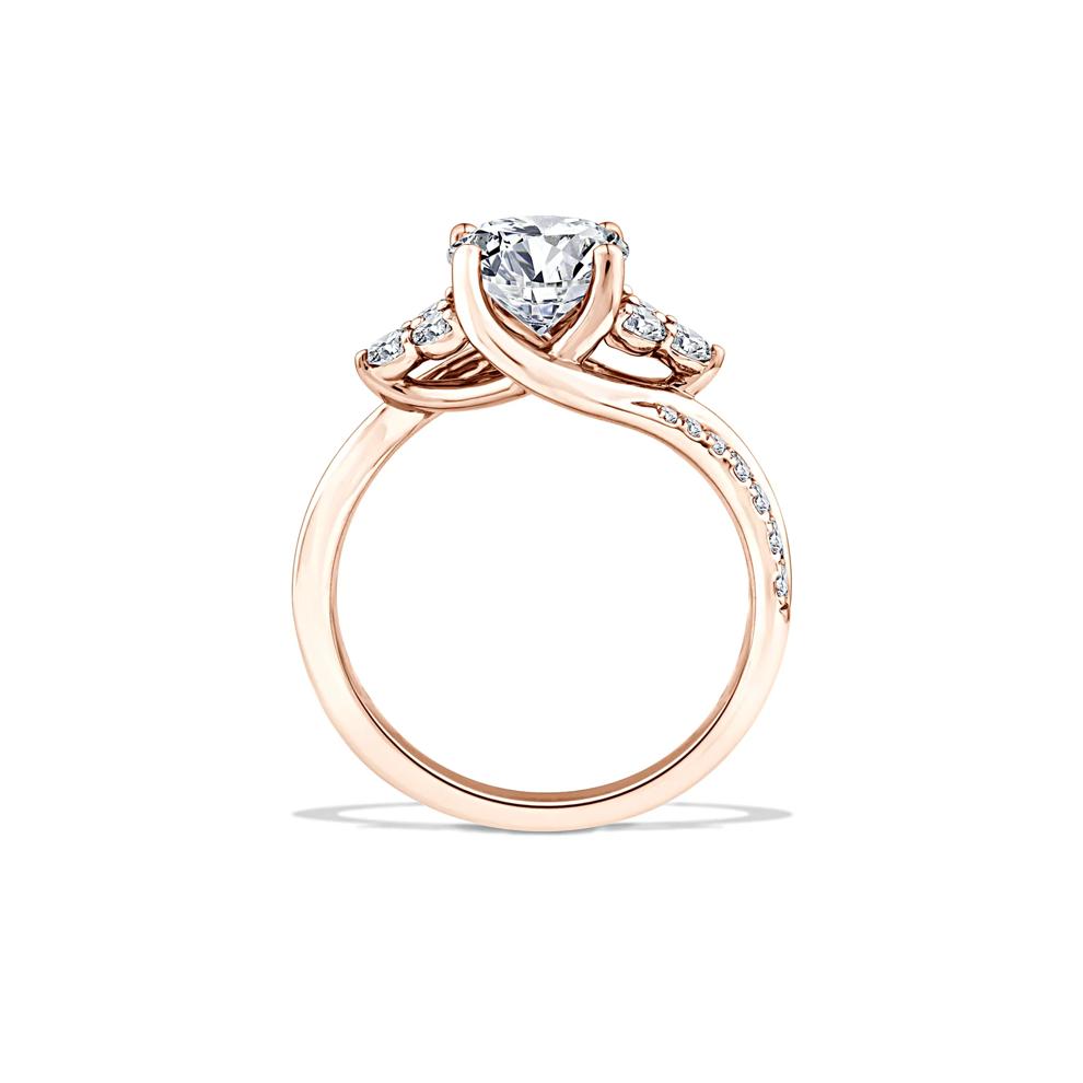 Lab Grown Diamond Round Center Engagement Ring in 10K Rose Gold (2 ct. tw.) – Image 2 of 4