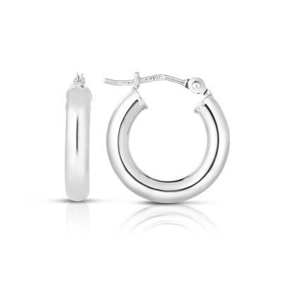 Hoop Earrings in 10K White Gold, 15MM