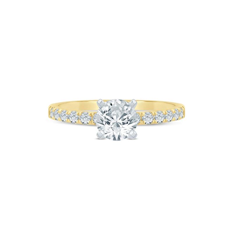 Diamond Semi-Mount Engagement Ring in 14K White and Yellow Gold &#40;1/4 ct. tw.&#41; &#40;Setting Only&#41; – Image 1 of 6
