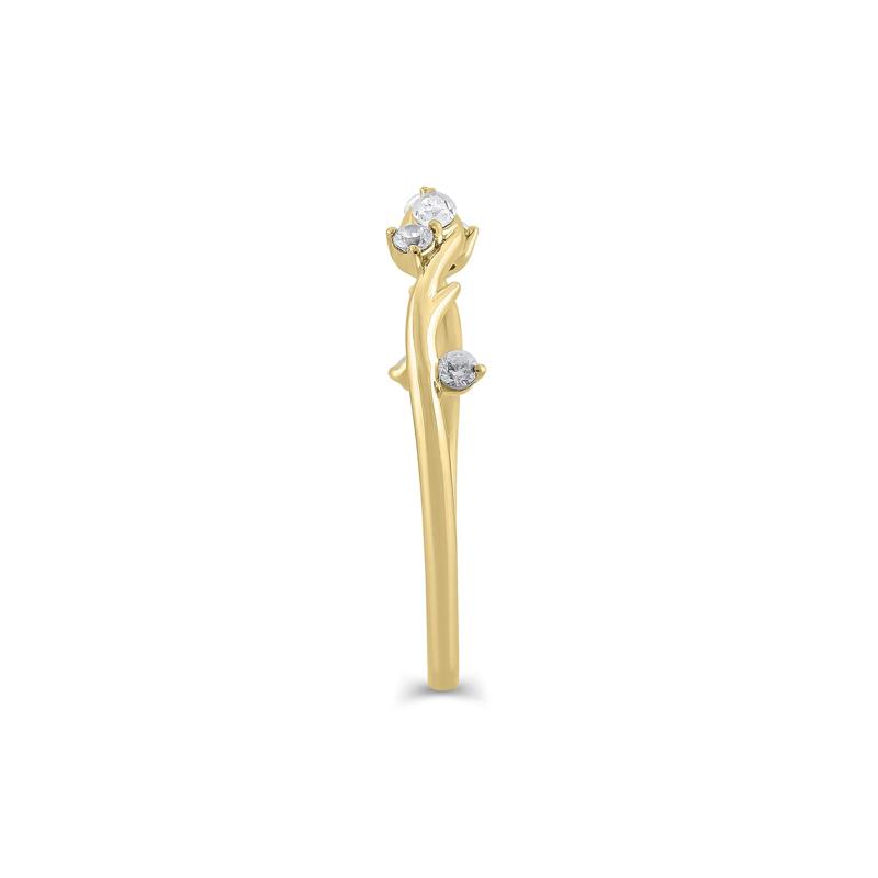 Lab Grown Diamond Round &amp; Marquise Open Stacking Ring in 14K Yellow Gold &#40;1/7 ct. tw.&#41; – Image 3 of 3