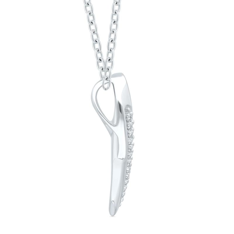 Ribbon Pendant with Diamond Accents in Sterling Silver – Image 2 of 3