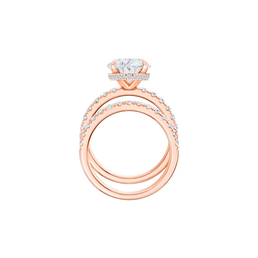 Lab Grown Diamond Oval Bridal Set in 14K Rose Gold (5 ct. tw.) – Image 2 of 5