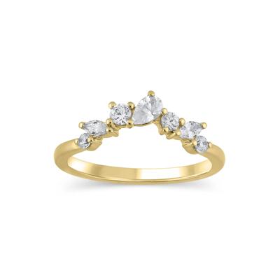Lab Grown Diamond Scatter Contour Band in 14K Yellow Gold (1/2 ct. tw.)
