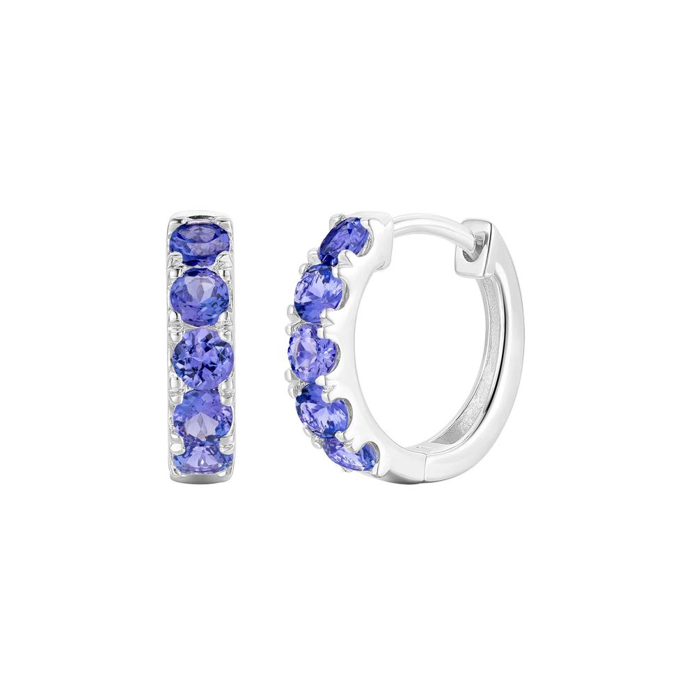Tanzanite Hoop Earrings in 10K White Gold – Image 1 of 1