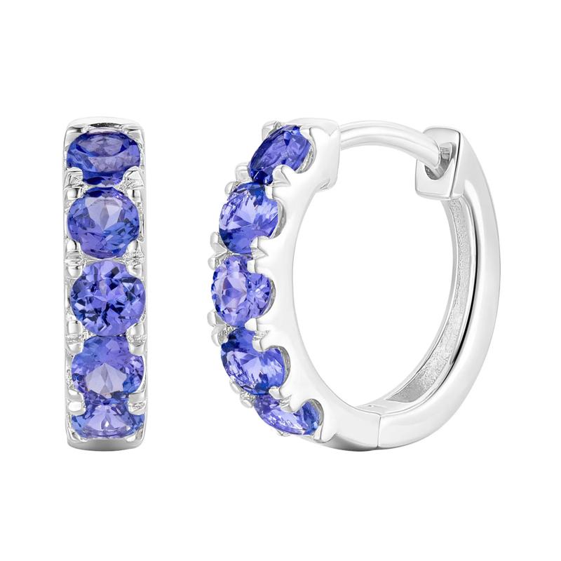 Tanzanite Hoop Earrings in 10K Yellow Gold – Image 1 of 1