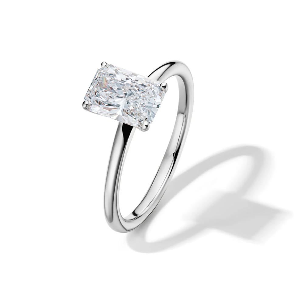Lab Grown Diamond Radiant-Cut Solitaire Ring in Platinum (1 1/2 ct.) – Image 4 of 4