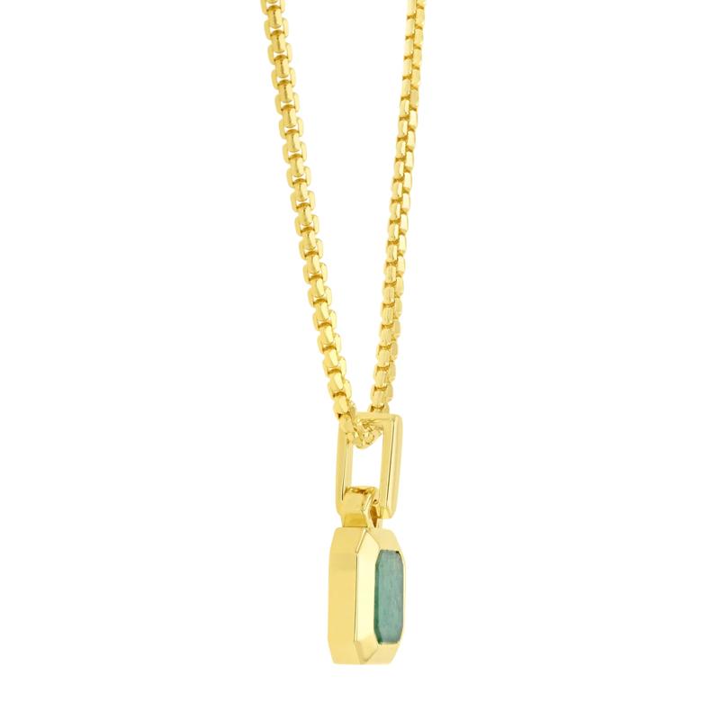 Men&#39;s Jade Pendant Necklace in Vermeil – Image 2 of 2