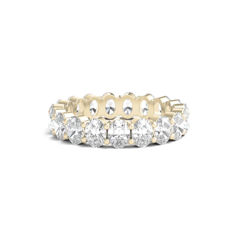 Oval-Shaped Diamond Wedding Band with Eternity Setting in 14K Yellow Gold &#40;4 ct. tw.&#41; – Image 1 of 3