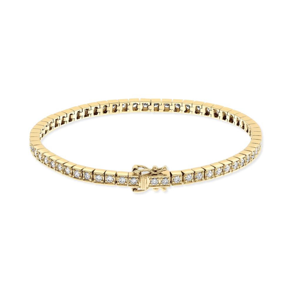 Men's Lab Grown Diamond Tennis Bracelet in 10K Yellow Gold, 8.5" (3 ct. tw.) – Image 1 of 1