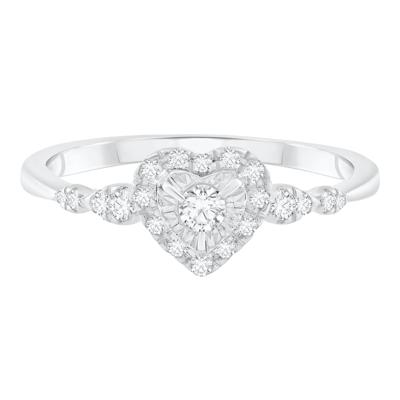 Heart Diamond Promise Ring in 10K White Gold (1/4 ct. tw.)