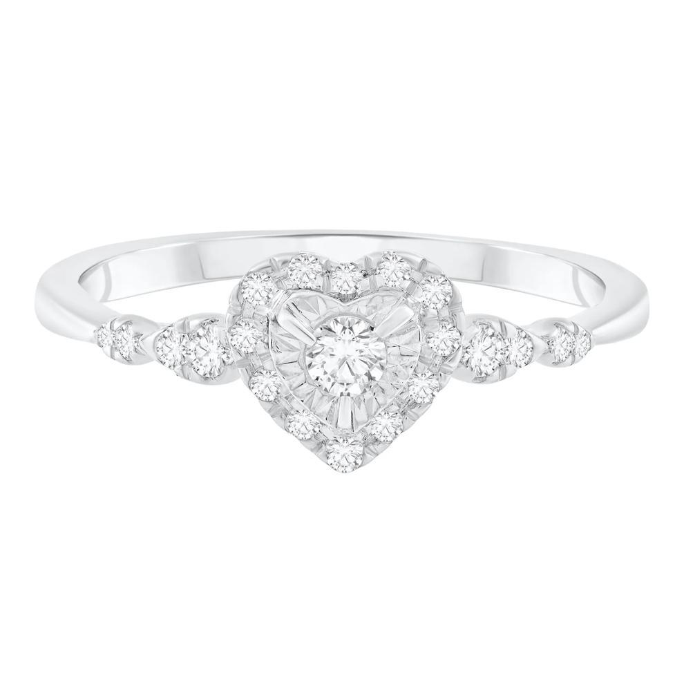 Heart Diamond Promise Ring in 10K White Gold (1/4 ct. tw.) – Image 1 of 3