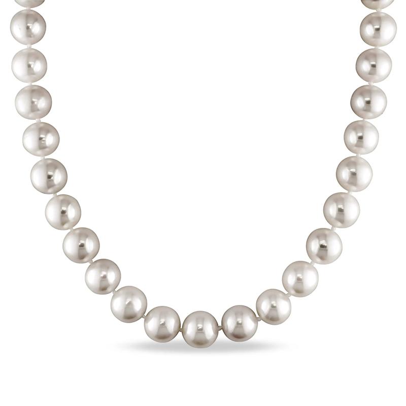 Freshwater Cultured Pearl and Diamond Accent Necklace with 14K White Gold – Image 1 of 3