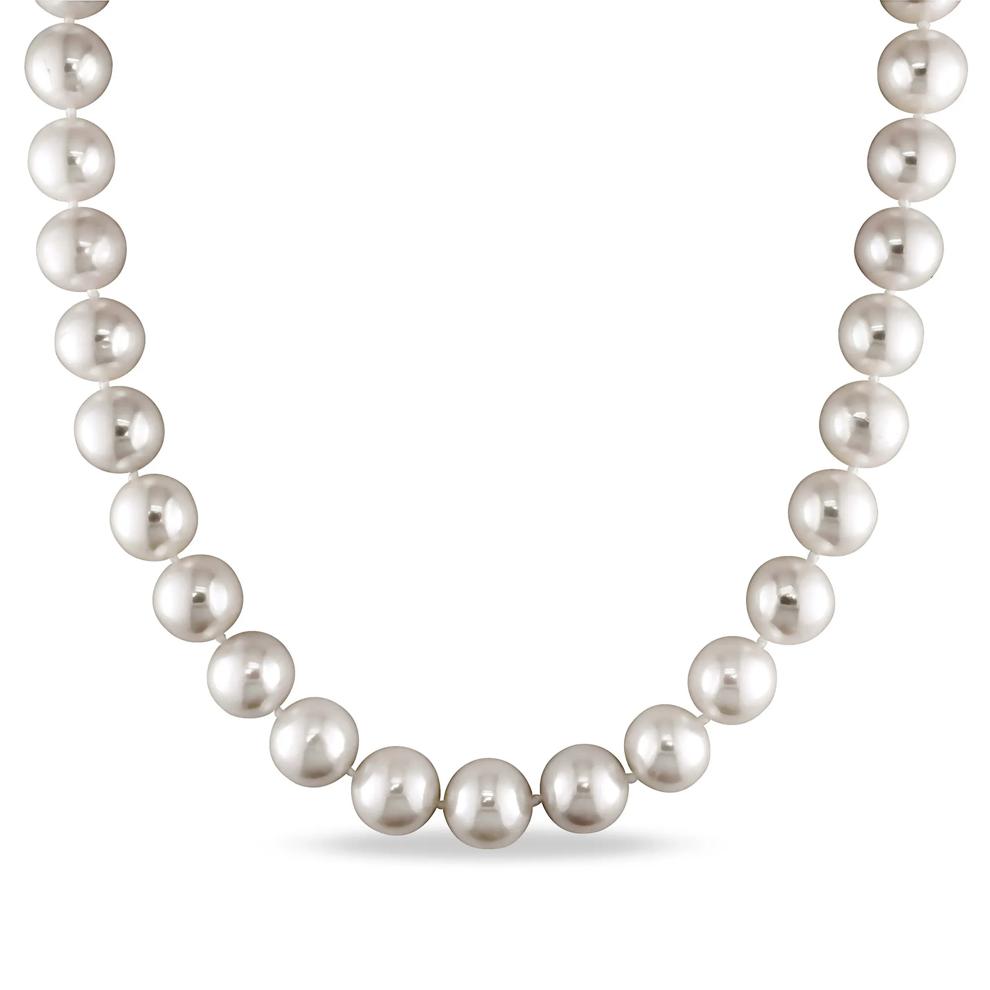Freshwater Cultured Pearl and Diamond Accent Necklace with 14K White Gold – Image 1 of 3