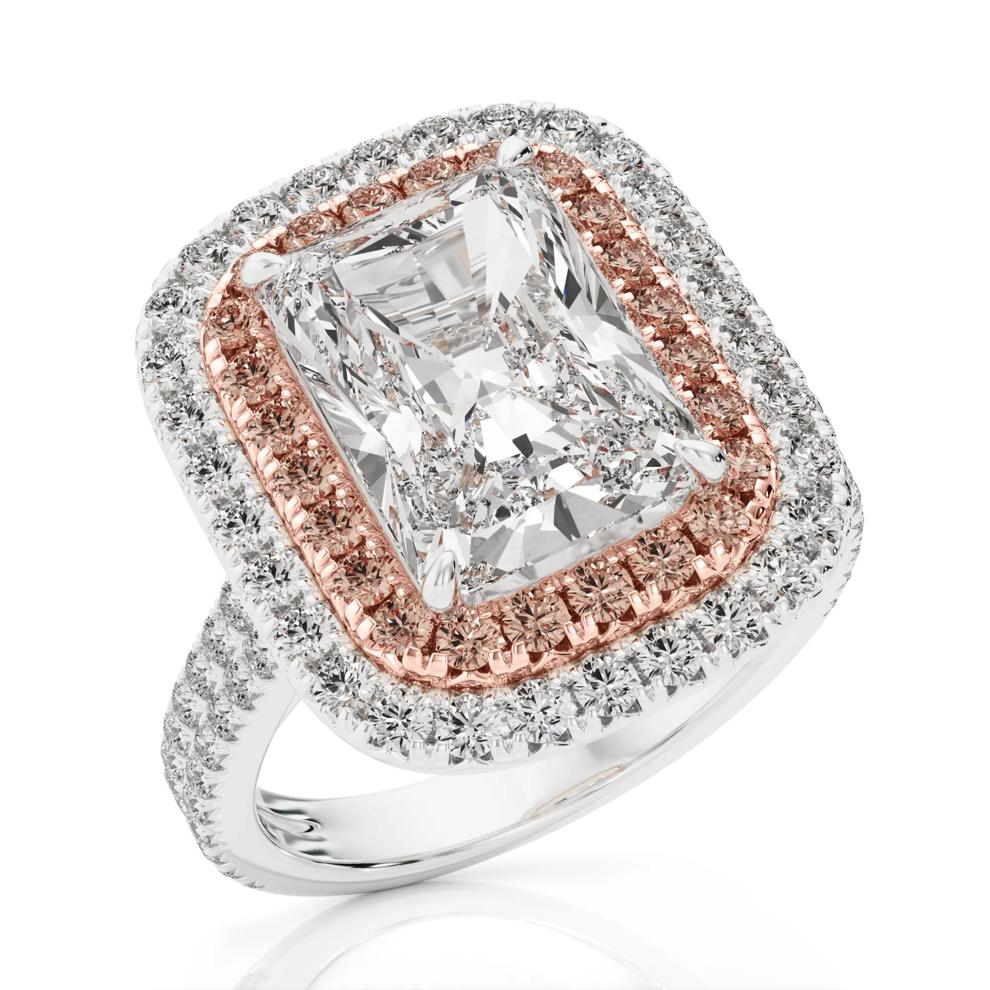 Lab Grown Diamond Engagement Ring with White and Pink Diamonds in 14K White &amp; Rose Gold (5 ct. tw.) – Image 4 of 4