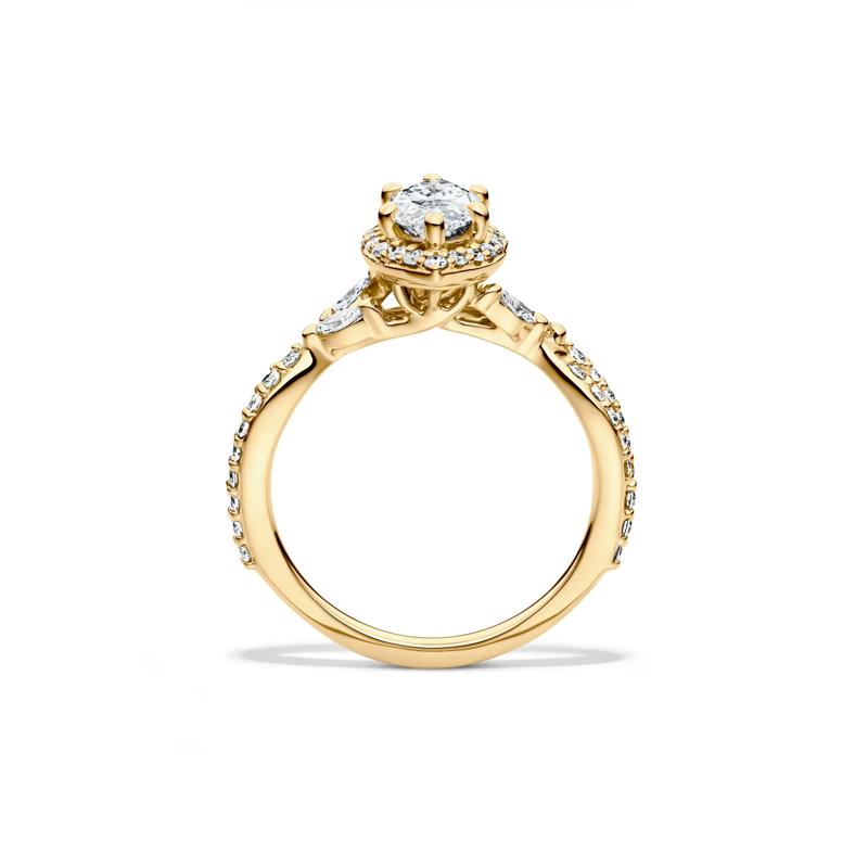 Lab Grow Diamond Marquise-Cut Halo Engagement Ring in 14K Yellow Gold &#40;1 1/2 ct. tw.&#41; – Image 2 of 3