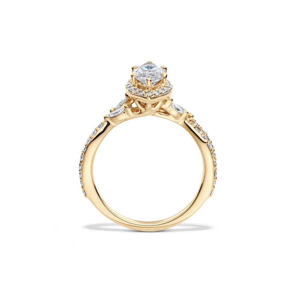 Lab Grow Diamond Marquise-Cut Halo Engagement Ring in 14K Yellow Gold (1 1/2 ct. tw.) – Image 2 of 4