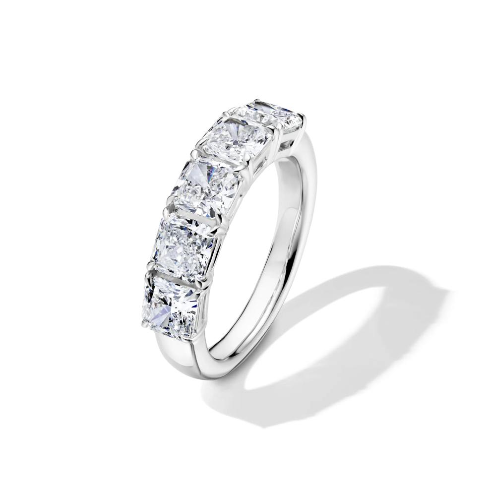 Lab Grown Diamond Five-Stone Square Anniversary Band in 14K White Gold (3 ct. tw.) – Image 4 of 5