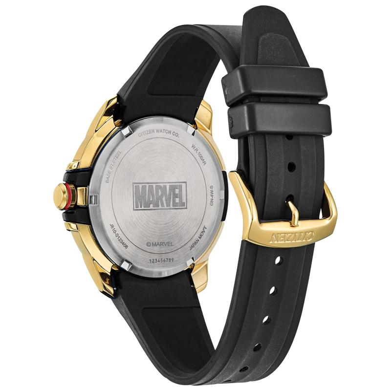 Men&#39;s Marvel Avengers Watch in Black Silicone and Black and Gold-Tone Stainless Steel – Image 3 of 4