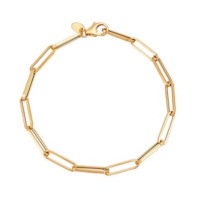 Paperclip Chain Bracelet in 14K Yellow Gold