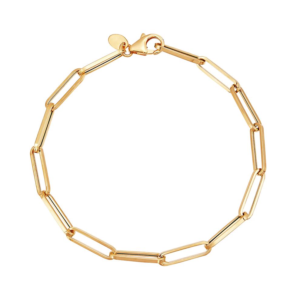 Paperclip Chain Bracelet in 14K Yellow Gold – Image 1 of 2