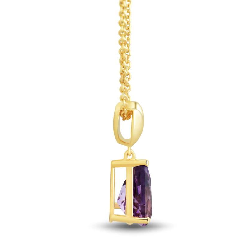 Amethyst Heart Drop Earring and Pendant Set in Vermeil – Image 3 of 6