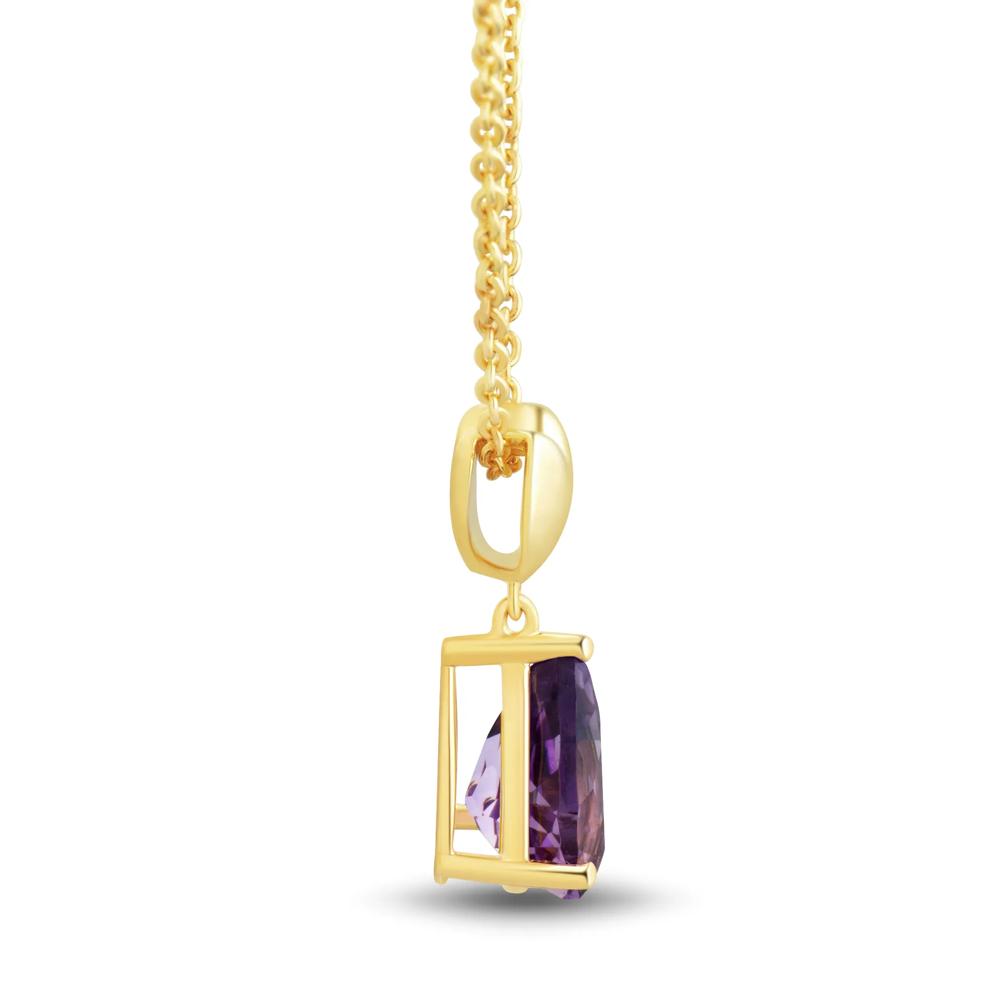 Amethyst Heart Drop Earring and Pendant Set in Vermeil – Image 3 of 6